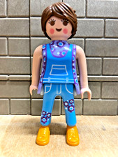 Playmobil character woman overalls basketball t-shirt 21B for custom rare vintage