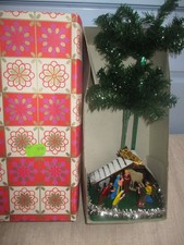 VINTAGE  SAPIN DE NOEL AVEC CRECHE
