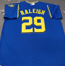Cal Raleigh #29 Mariners City Royal Cool Base Sewn Stitched Jersey.