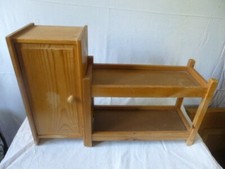 Armoire et lits superposés vintage en bois pour poupées - 45 cm - hauteur 30.5cm