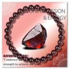 Bracelet de perles Grenat en pierre Naturelle, Sur mesure Homme Femme