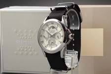 [Near MINT w/BOX] SEIKO Premier 5D88-0AA0 Moon phase 43mm Kinetic Men's Watch