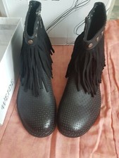  Boots stylées à franges pointure 38 black WEIDE