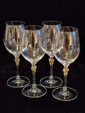 Mikasa Chablis White Wine Glasses Gold Grape Cluster Stemmed , Set Of 4
