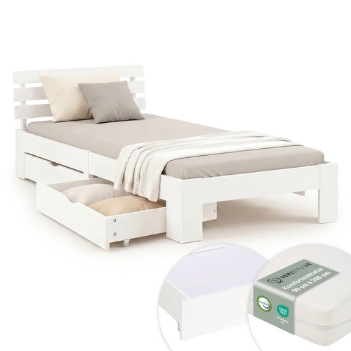 Lit simple 90x200 blanc - simple,