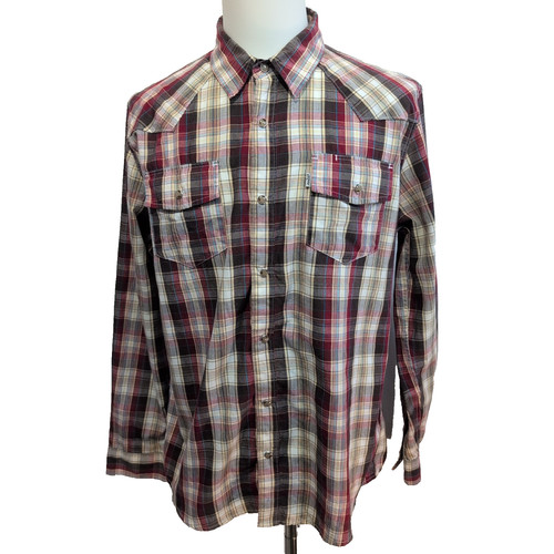 Chemise levi western rouge - chemise,