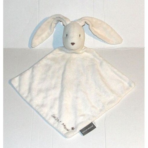 Doudou plat lapin blanc - lapin,