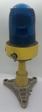 Antique Blue Airport Airplane Aviation Runway Lamp (Holophane)