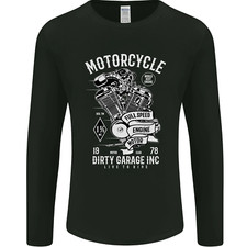 T-Shirt À Manches Longues Pour Homme Biker De Moto Garage Sale