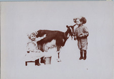 Children and a Goat, Vintage Print, 1902 Vintage Print Print D&#039;Era