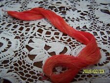 19th century silk straw skein for embroidery. Red. Rare and stunning.  REF 359