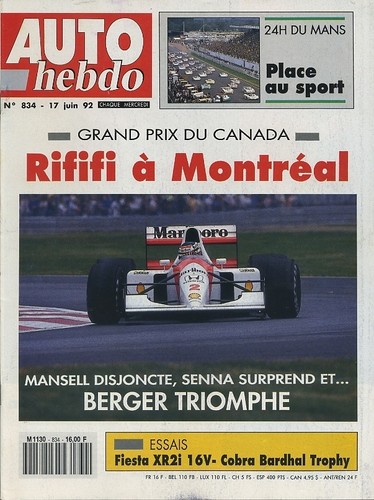 Auto hebdo 834 1992 - auto, n°834