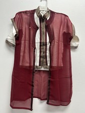 Boy's Moroccan 3pc Jabador Kids Thobe Set Jubbah Bisht Djellaba Red/Gold Size 4