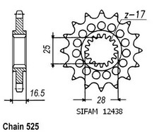 Pignon Ktm 950 Adventure 2003 - 525 - 16 Dents - Similaire JTF1904