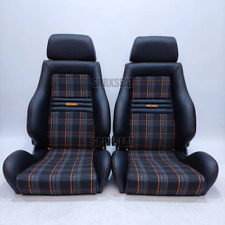 【1 PAIR】AUTHENTIC RECARO LSB VW GTI ORANGE TARTAN【US LOCATION ➞ NO CUSTOMS】