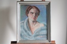 Pastel Portrait femme signé