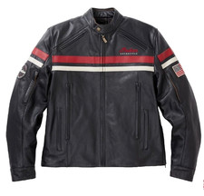 VESTE EN CUIR DE VACHETTE PREMIUM NOIR ET ROUGE MOTO AUTOROUTE INDIENNE