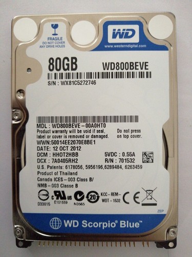 Disques 80go 1 - 2''1/2, ide