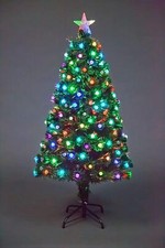 2-6FT Pre-Lit Christmas Tree Green Fiber Optic LED Light Xmas Home Holiday Decor