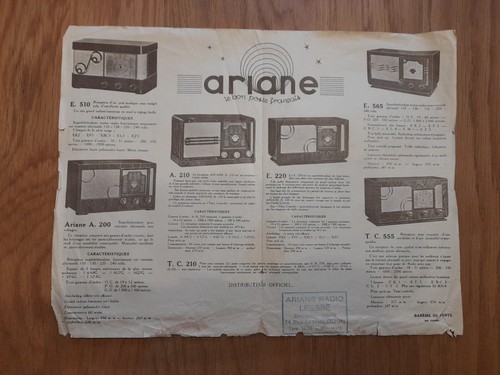 Advertising sheet ariane - advertising,