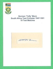 TUFTY MANN SOUTH AFRICA TEST CRICKETER 1947-51 ORIGINAL AUTOGRAPHED CARD
