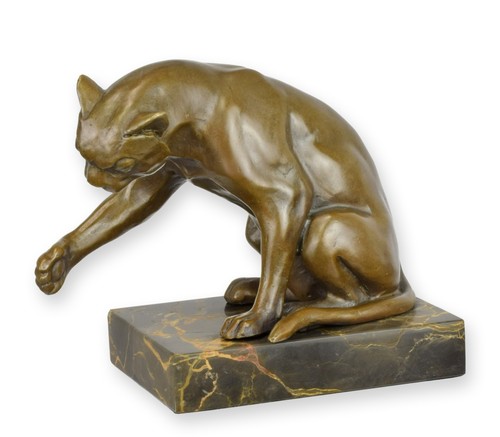 Sculpture bronze chat - bronze,