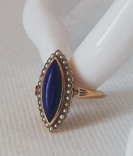 Bague navette or - jaune, 18