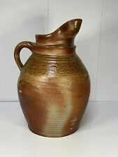 ANTIQUE JUG OR LARGE PITCHER IN ENAMELLED SANDSTONE FOLK ART 19th century 31cm high