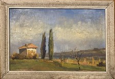 Huile sur toile - Paysage aux