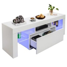 130CM Meuble TV blanc avec