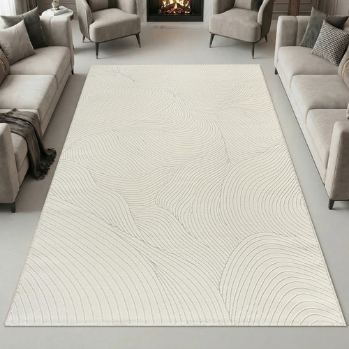 Tapis crème motif structuré