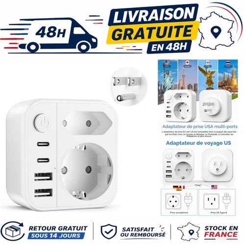 Adaptateur prise usa - b, 6