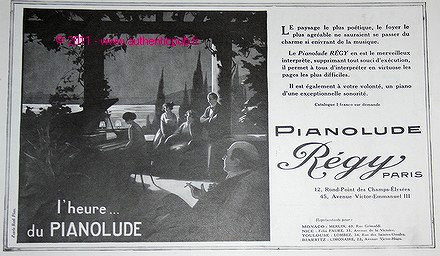 Publicite pianolude piano regy - piano,