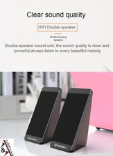 Jeux PC Haut-Parleur USB 2.0 18W Multimédia Boxe pour Portable S5 Noir