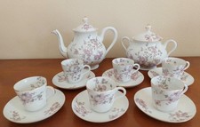 Service à Café porcelaine limoges 1900  Delinieres Cie, 14 Pieces Décor Floral
