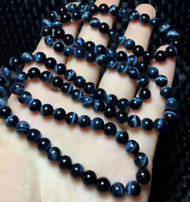 Collier oeil de Tigre bleu ( oeil de Faucon) pour Homme ou Femme, Bracelet Mala
