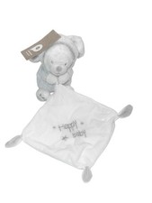 Doudou ours blanc capuche