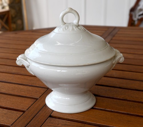 Soupiere faience blanche - faience,