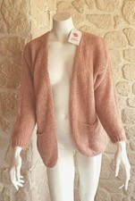 Gilet maille rose sans boutons