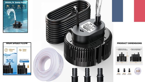 Pompe submersible 3000l avec - submersible,