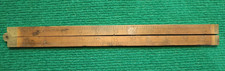 Antique Wooden Carpenter Folding Ruler - Brass - 31cm - Winchester?