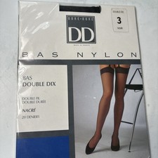 New Vintage Tights Dore Dore Double Dix Bas Nylon Black/ Noir 3