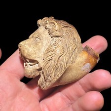 Ancien Foyer De Pipe En Écume De Mer & XIX Eme Siècle & Lion 