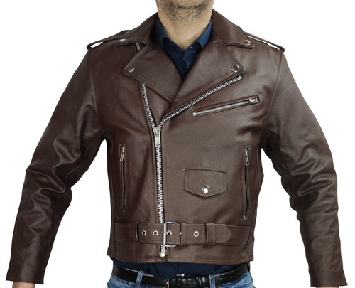 Veste cuir marron avec - veste,