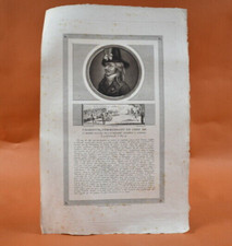 Gravure XIXème - Charette, Commandant en chef de l'armée Royale de la Vendée