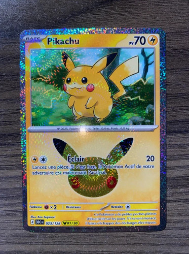 Carte pokémon pikachu 023 128 - carte,