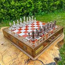 Grand jeu d'échecs artisanal
