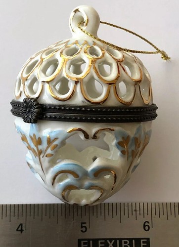 Vintage porcelain egg trinket - vintage,