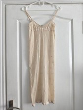 Vintage Marithe Francois Girbaud Sheer Slip Dress Cream Mesh Floral 90s Y2K