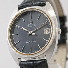*NEAR MINT* Vintage OMEGA f300Hz Electrogolf Cal.1250 Quartz Black Dial 37mm Men
